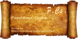 Paschkusz Csaba névjegykártya